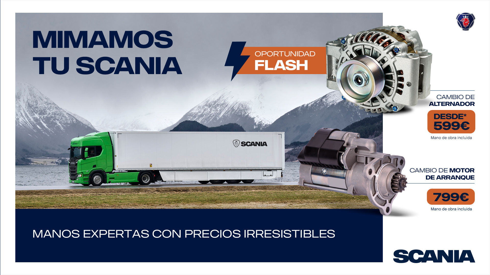 Scania lanza su primera campaña de 2025 para el motor de arranque y el alternador